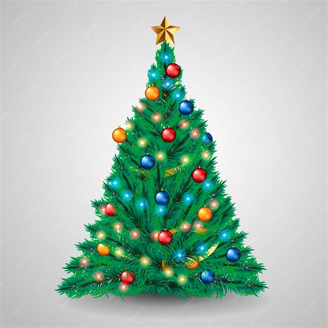 Arvore De Natal Desenho Realista - Árvore de natal realista | Vetor Premium
