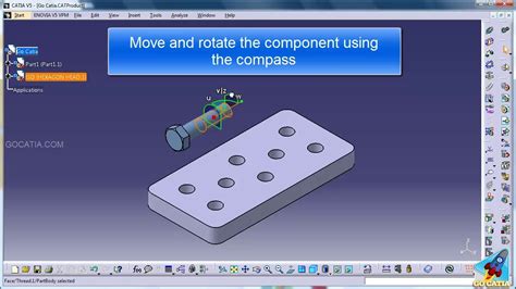 Catia Assembly Design Manipulating Using Compass Youtube