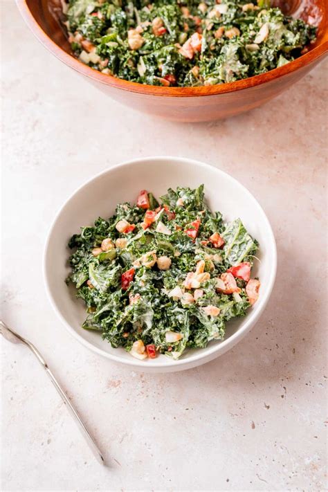 Chickpea Kale Salad With Tahini Dressing