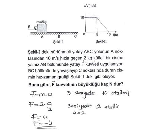 9 Sınıf Fizik Kuvvet ve Hareket Soru Çözümleri 19