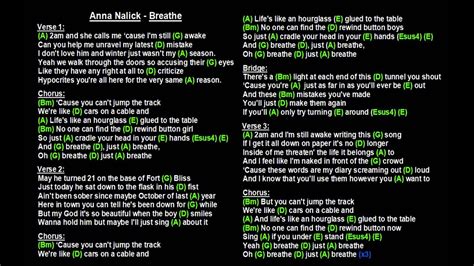 Anna Nalick - Breathe (Backing Track with guitar chords and lyrics) Akkorde - Chordify