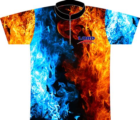 Lord Field Redblue Flames Dye Sublimated Shirt Blue Flame Bowling