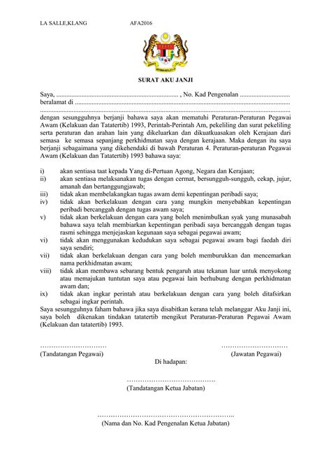 B Surat Aku Janji Pdf