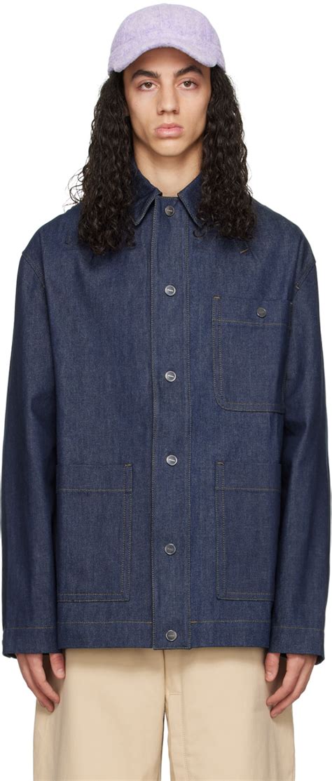 Jacquemus Navy Le Papier La Veste De Nîmes Denim Jacket SSENSE