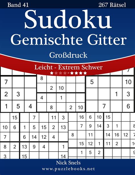 Sudoku Gemischte Gitter Großdruck Leicht bis Extrem Schwer Band 41