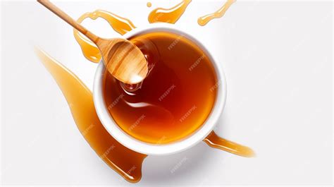 Premium Photo Caramel Syrup Drizzle Isolated On White Background