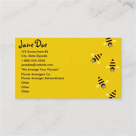 Little Bees Themed Business Cards