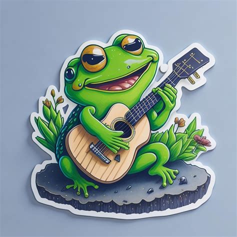 Premium Ai Image Cut Sticker Design With The Theme Of A Frog