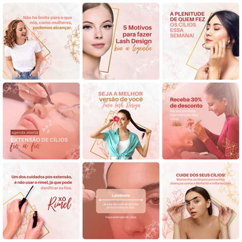 Pack Canva Lash Design 30 Artes Editável Elo7