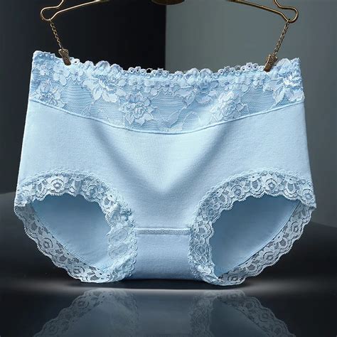 Women Cotton Underwear Panty Middle Waisted Breathable Lingerie Female Sexy Lace Panties Body