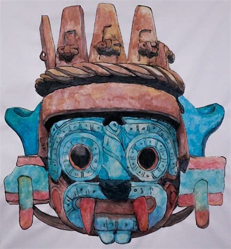 "Tlaloc, god of rain" on Behance | Aztec art, Aztec artwork, Mexican ...