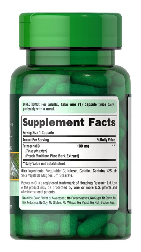 Pycnogenol 100 Mg 30 Capsules 19141 Puritan S Pride