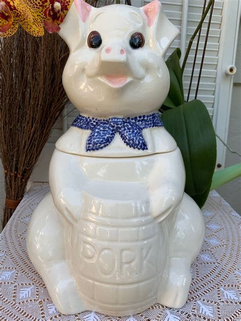 Vintage Doranne Of California Ceramic Pig Cookie Jar Made In Etsy