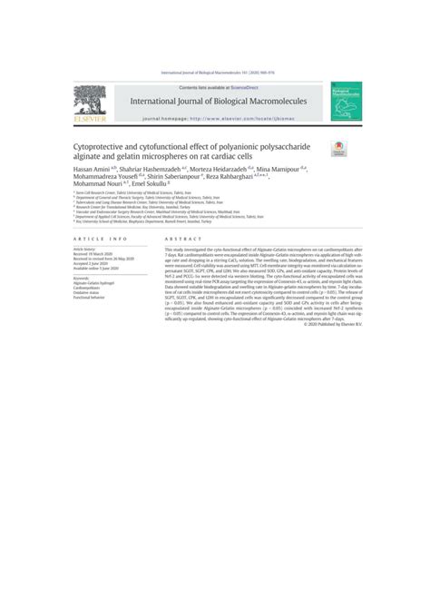 PDF Cytoprotective And Cytofunctional Effect Of Polyanionic