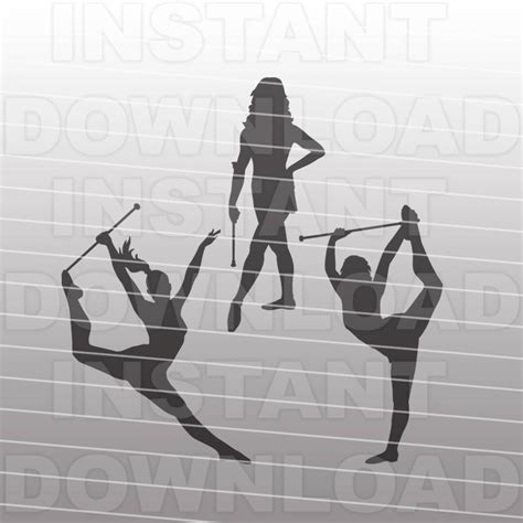 Majorette Baton Twirling Gymnastics Svg File Cricut Svgsilhouette Svg