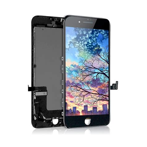 ECRAN LCD POUR IPHONE 7 PLUS NOIR VITRE TACTILE SUR CHASSIS SANS