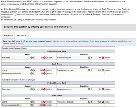 Solved Bank Three Currently Has Million In Transaction Chegg