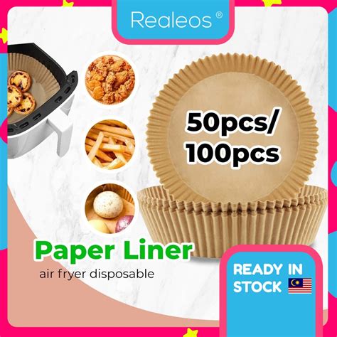 Realeos Pcs Cm Air Fryer Disposable Baking Papers Non Stick