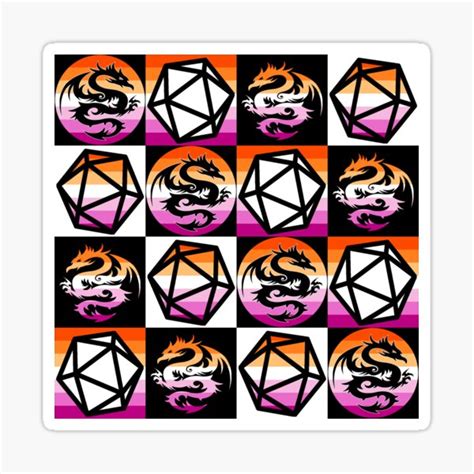 Lesbian Pride Flag D Dice And Dragons Sticker For Sale By Design Dungeon Redbubble