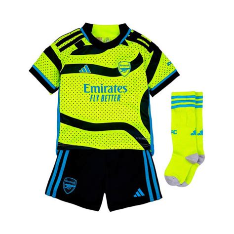 Kit Adidas Kids Arsenal Fc Away Kit 2023 2024 Solar Yellow Black