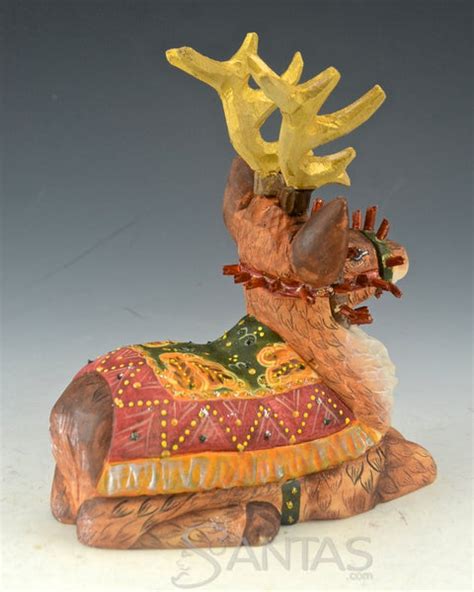 Decorative Reindeer Christmas Wood Carving | santas.com