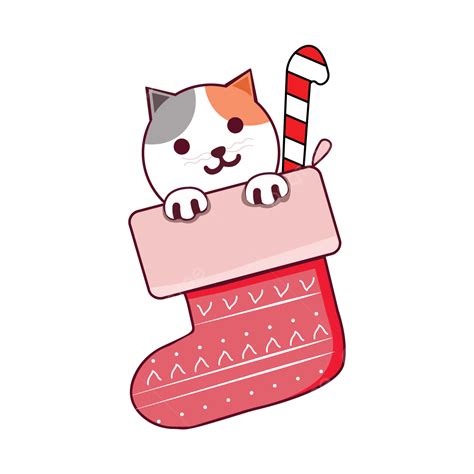 Cute Christmas Cat With Candy Happy Chrismas Cat Christmas Candy Cat