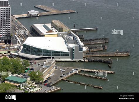 Aerial View Of Staten Island Ferry Terminal Near Battery Park