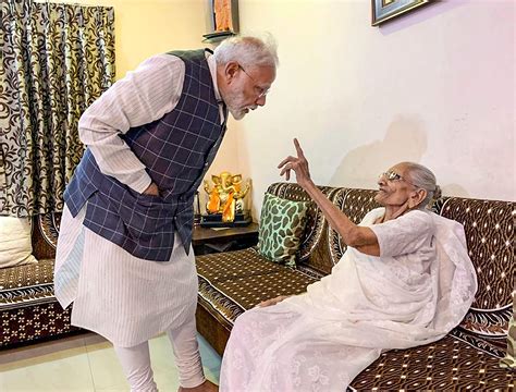 A Warm Bond Between Pm Modi And His Mother In Pics Mint Primer