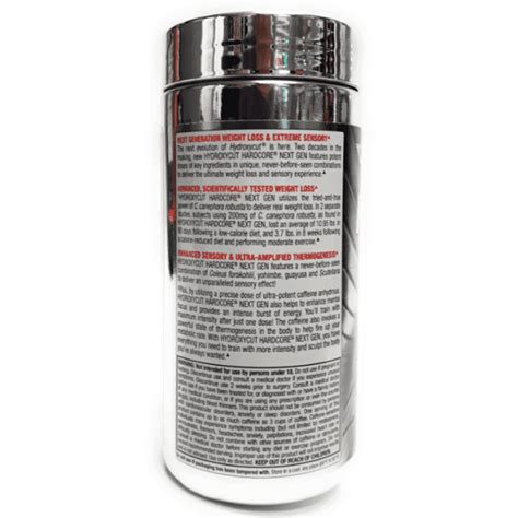 Quemador de grasa Hydroxycut Hardcore Next Gen con 100 cápsulas