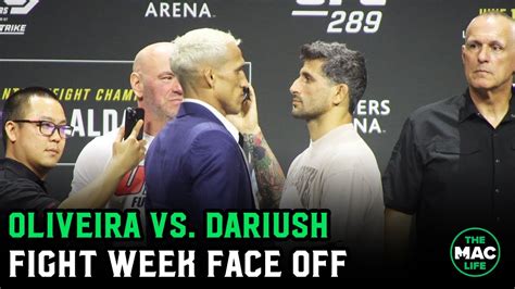 Charles Oliveira Vs Beneil Dariush Fight Week Face Off YouTube