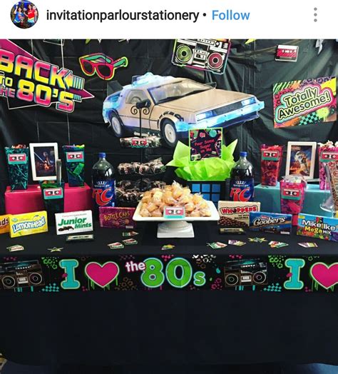 Back To The 80s Theme Dessert Table And Decor Birthday Bbq 30th