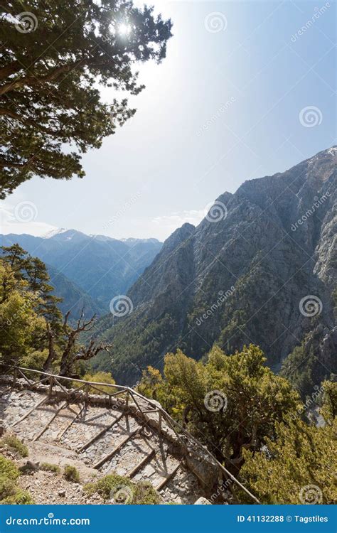 Entrance of the Samaria Gorge Stock Photo - Image of mountain, freedom ...