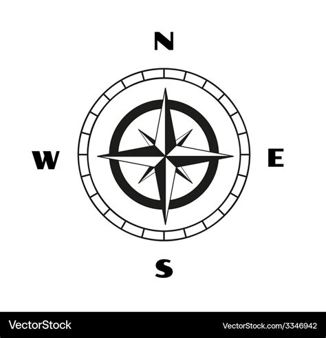 Compass sketch Royalty Free Vector Image - VectorStock