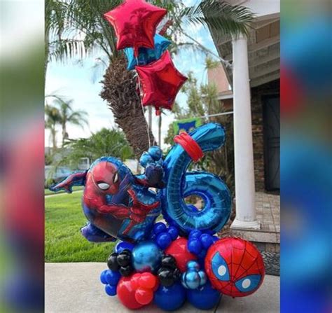 Party Balloons Spiderman Helium Balloons Bouquet