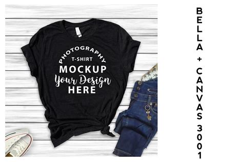 Bella Canvas 3001 Mockup Black Heather Graphic By NSmockup Creative