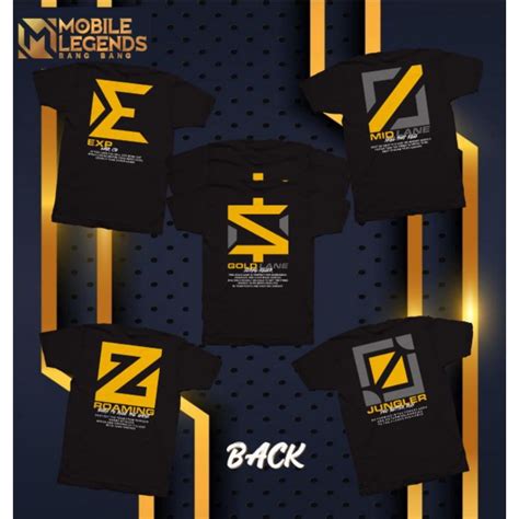 Jual KAOS DISTRO ROLE GOLD LANE EXP LANE JUNGLER ROAMER MIDLANE ALLROLE