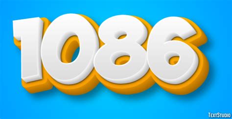 1086 Text Effect And Logo Design Number