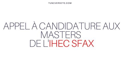 Appel à Candidature Aux Masters De Lihec Sfax 2022 2023