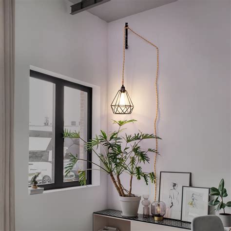 Haultop Pendant Light Cord Hanging Light Kit With Switch Plug In 15FT