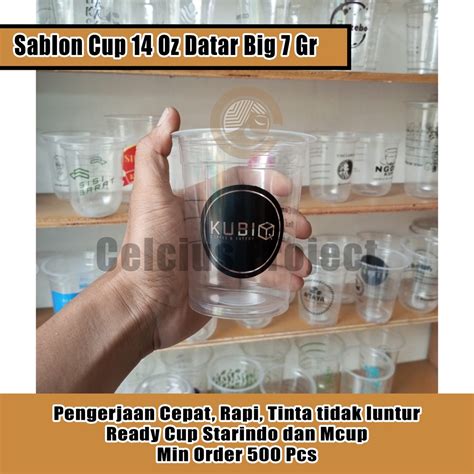 Jual Sablon Cup Gelas Plastik Pp Oz Datar Starindo Gram Shopee