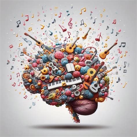 Premium Photo Music Brain And Musical Therapy Human Brain And Musical Concept