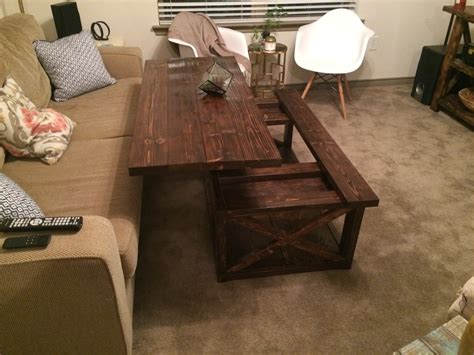 DIY Lift Top Coffee Table - Rustic X Style | Ana White