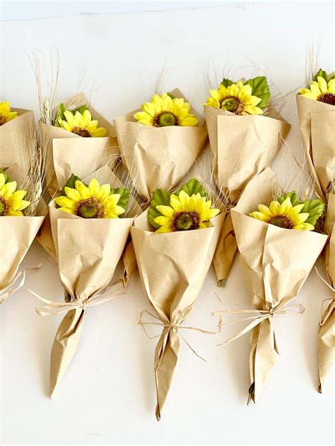 10 Pcs Sunflowers Favors Sunflower Mini Bouquets Party Etsy