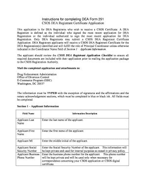 Fillable Online Instructions For Completing Dea Form Csos Dea