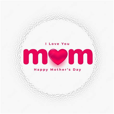 Free Vector Love You Mom Mothers Day Beautiful Card Design