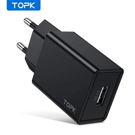 Adowarka USB TOPK Ue Wtyczka Adowarka USB Telefon 5V 2A Adowarka Podr