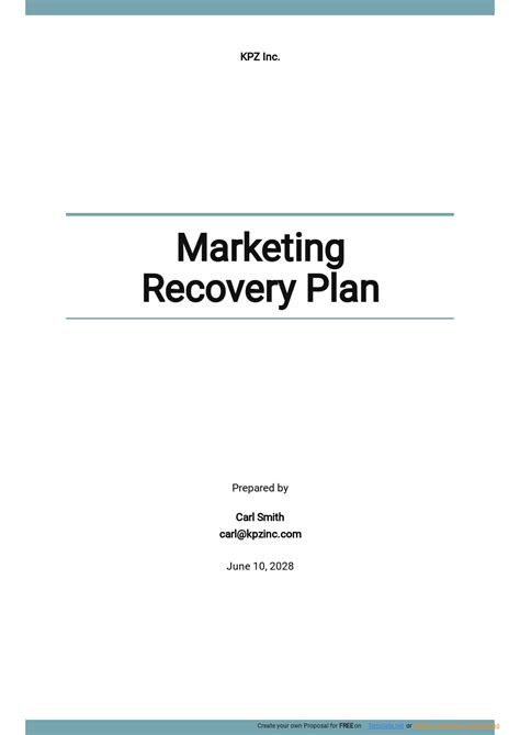 Construction Recovery Plan Template