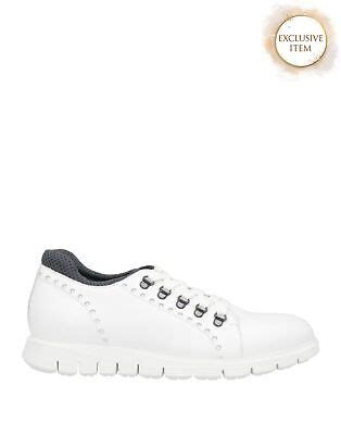 RRP433 A TESTONI Leather Sneakers US10 5 UK9 5 EU43 5 White Made In