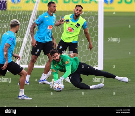 Neymar Brasilian Goalkeeper Alisson C And His Teammates Attend A