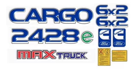 Adesivo Ford Cargo 2428e 6x2 Max Truck Emblema Caminhão 63